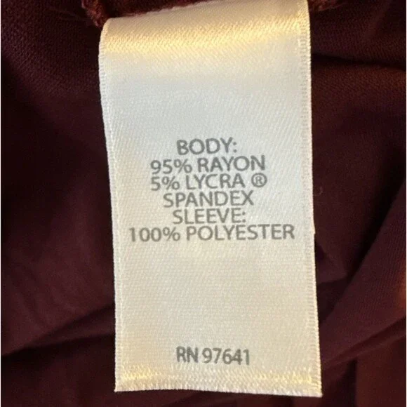 J Jill Bordeaux Pleated Bell Sleeve Top Womens Sz XL V Neck Flowing Dramatic NEW - Picture 14 of 15